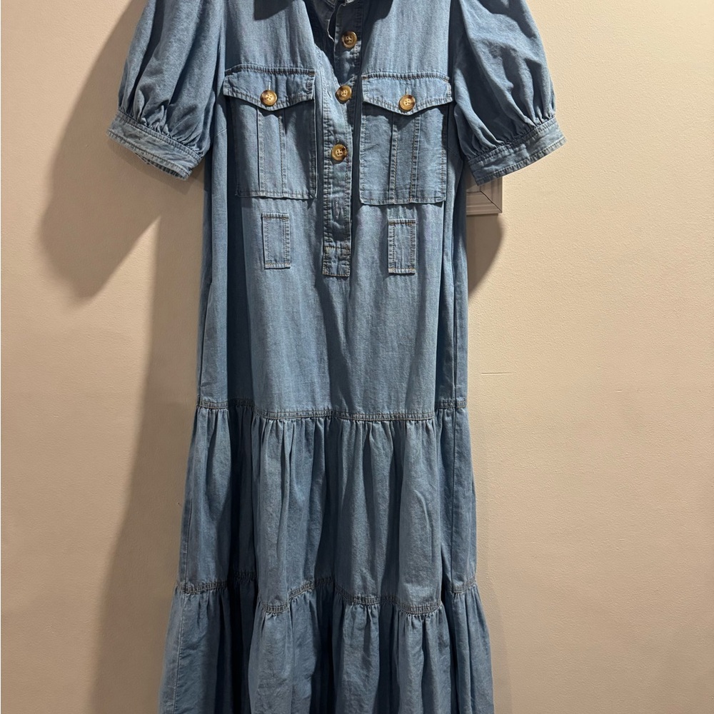 Derek Lam Light Blue Denim Shirt Dress - Picture 7 of 9